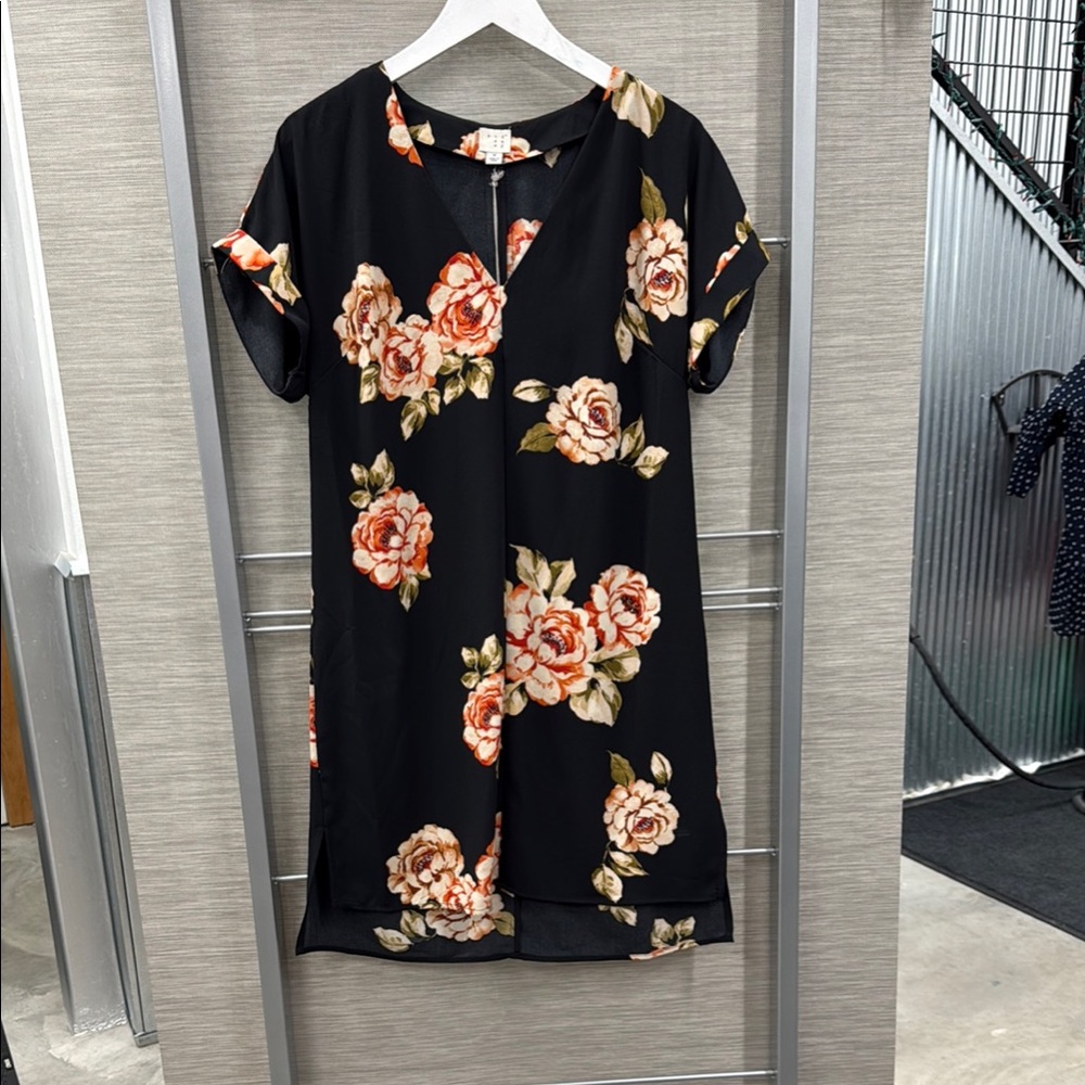A New Day Black and Pink Sheath Mini Dress